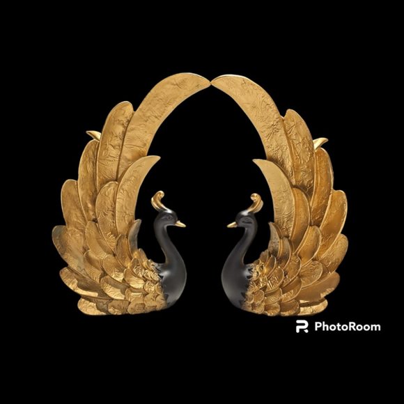 golden black peacock pair of two for sale - Picture 4 of 5